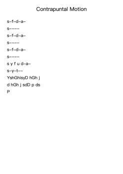 Basic Principles: Contrapuntal Motion