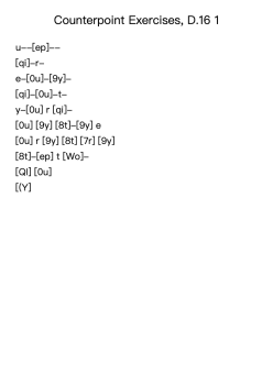 Counterpoint Exercises, D.16: I