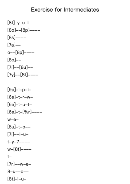 Exercise for Intermediates