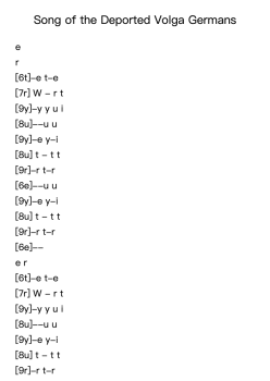 Song of the Deported Volga Germans