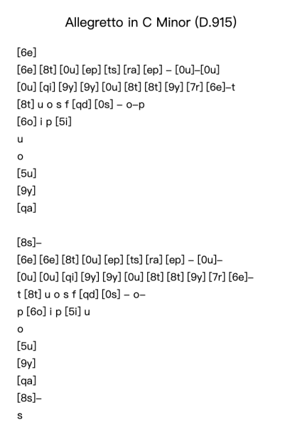 Allegretto in C Minor, D. 915
