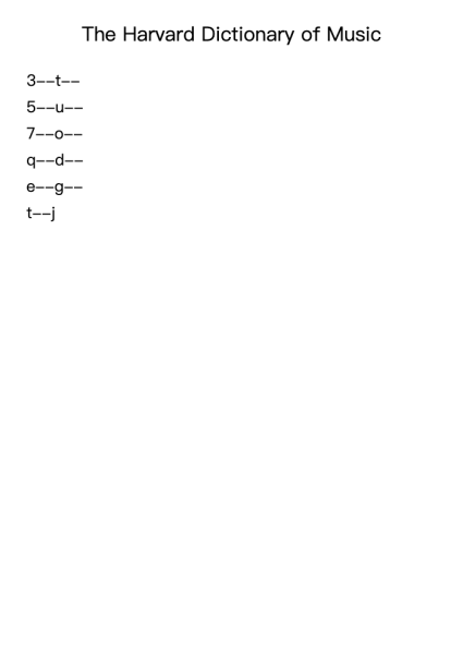 The Harvard Dictionary of Music