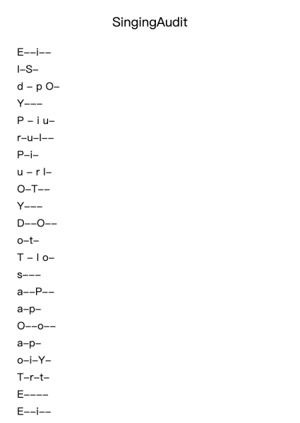 SingingAudit