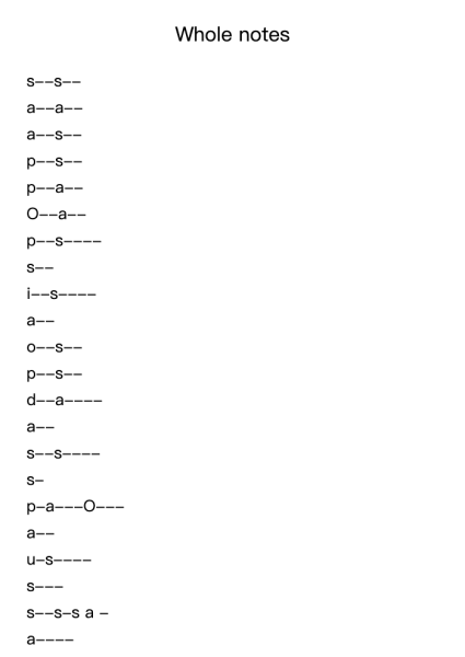 Whole notes