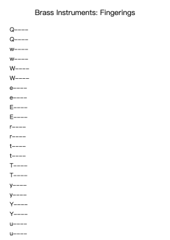 Brass Instruments: Fingerings