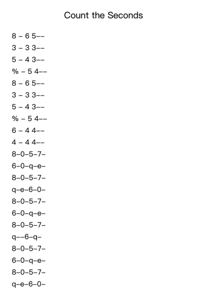 Count the Seconds