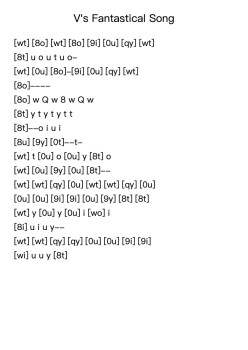 V's Fantastical Song