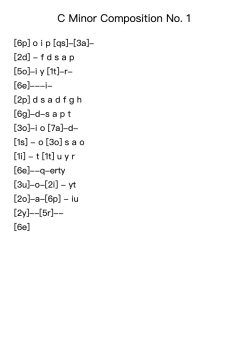 C Minor Composition No. 1