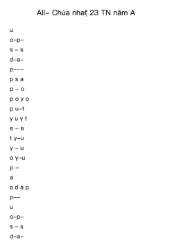 All- Chúa nhật 23 TN năm A