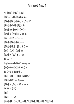 Minuet No. 1