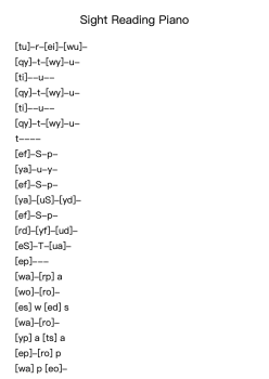 Sight Reading Piano