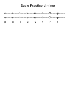 Scale Practice d minor