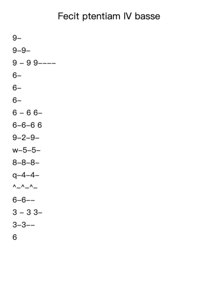 Fecit ptentiam IV basse