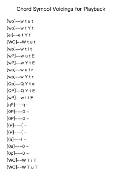 Chord Symbol Voicings for Playback