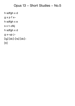 Opus 13 - Short Studies, No. 5