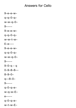 Answers for Cello