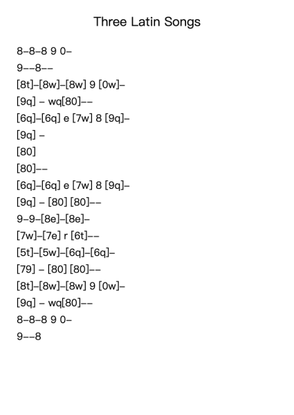 Three Latin Songs