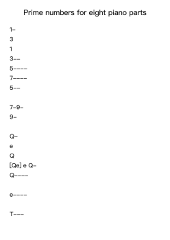 Prime numbers for eight piano parts