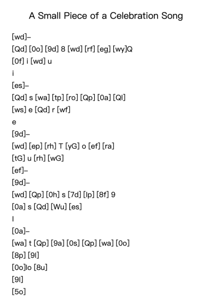 A Small Piece of a Celebration Song