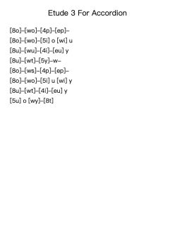 Etude 3 For Accordion