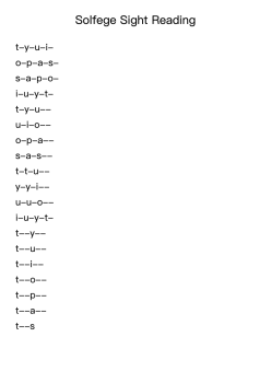 Solfege & Sight Reading