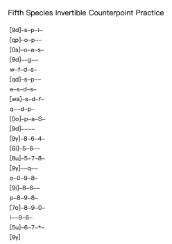 Fifth Species Invertible Counterpoint Practice