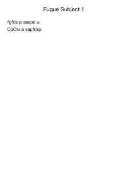 Fugue Subject 1