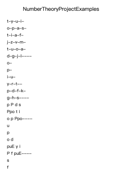 NumberTheoryProjectExamples