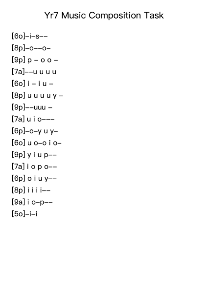 Yr7 Music Composition Task