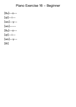 Piano Exercise 16 - Beginner