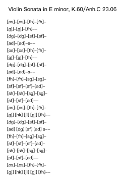 Violin Sonata in E Minor, K.60/Anh.C 23.06