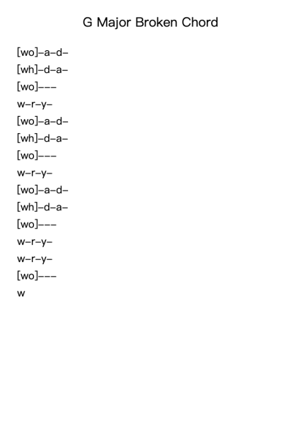 G Major Broken Chord