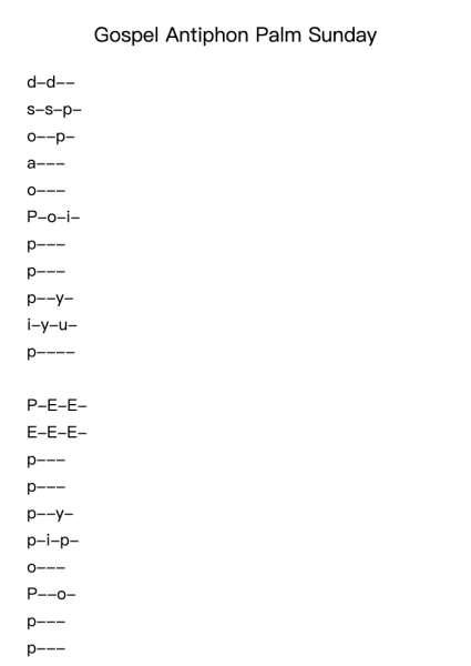 Gospel Antiphon Palm Sunday