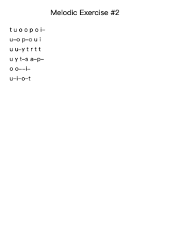 Melodic Exercise #2