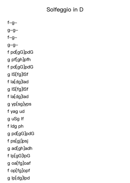 Solfeggio in D