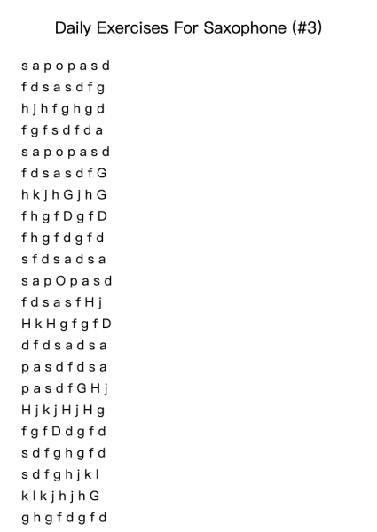 Daily Exercises For Saxophone No. 3