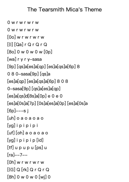 The Tearsmith Mica's Theme