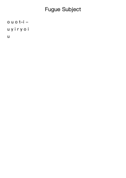 Fugue Subject