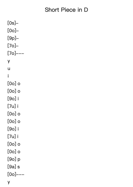 Short Piece in D