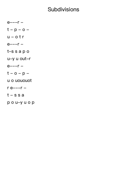 Subdivisions