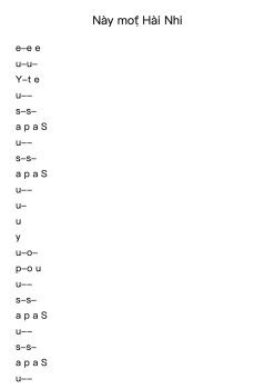 Này một Hài Nhi