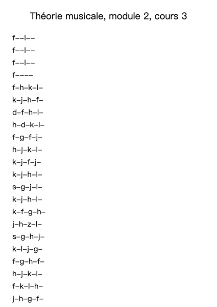 Théorie Musicale, Module 2, Cours 3