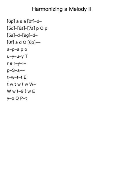 Harmonizing a Melody II