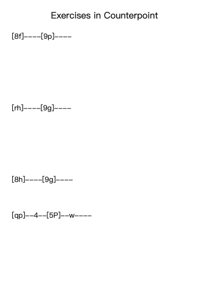 Exercises in Counterpoint, Hess 233