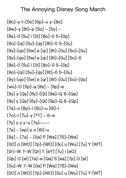 The Annoying Disney Song March Roblox Piano Sheets by Alan Palgut-Arr.Elboyce
