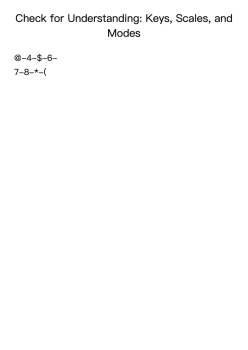 Check for Understanding: Keys, Scales, and Modes