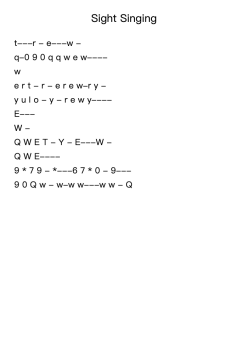 Sight Singing