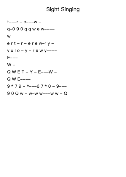 Sight Singing