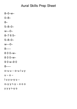 Aural Skills Prep Sheet