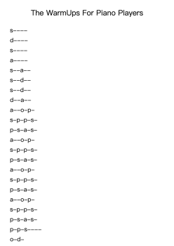 The WarmUps For Piano Players